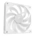 Angled front view of one white DeepCool FD14 ARGB WH 3 IN 1 fan with nine translucent blades.