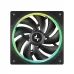Angled view of DeepCool FL12 SE 3IN1 Casing Fan showing RGB gradient ring and nine-blade design.