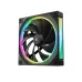Angled side view of DeepCool FL14 3 IN 1 ARGB 140mm Case Fan displaying RGB edge lighting and sturdy square frame design