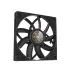 Angled view of the black DeepCool FT12 SLIM fan with nine blades and the central motor detail exposed.