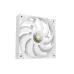 Angled front view of a white DeepCool FT12 WH case fan with nine blades and clear center hub.