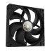 Angled view of the black DeepCool FT14 cooling fan with seven blades and the motor center exposed.