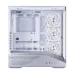 Spacious interior of 1STPLAYER GM7 Casing Silver featuring three vertical RGB fans and front panel ports.