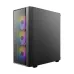 Antec AX65 ARGB Mid Tower Gaming Casing angled front view with tempered glass panel and ARGB fans