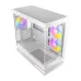 Antec C2M ARGB White mATX Gaming Casing angled front view with panoramic glass panels and ARGB fans