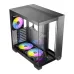 Rear-angled view of Antec C8 ARGB Constellation Series Casing with multicolor RGB fans and ventilated top panel.