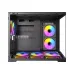 Interior view of Antec CX M3 ARGB Casing with two front RGB fans, rear fan, and three bottom fans in spacious layout.
