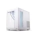 Side view of Aresze GZ360W Mid Tower Casing in white, showing tempered glass panel and clean cable layout.