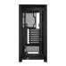 Corsair 4000D Airflow Mid-Tower PC case, interior view showing PSU shroud and fan mounts.