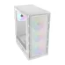Angled View: Cougar Airface Pure RGB gaming PC case with tempered glass side panel and three RGB front fans