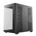 Front angled view of DeepCool CG590U 5F Casing with tempered glass side panel and mesh airflow design.