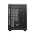 Side profile view of DeepCool CH260 WOOD Casing showing mesh grid panel and minimalist rectangular design.