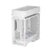 Angled view of DeepCool CL660 WH Casing showing modular tower layout with RGB fans and perforated rear panel.