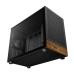 Angled front view of the Gamdias ATHENA M4M WOOD Casing with visible cooling fan, mesh panels, and compact layout.