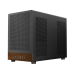 Side view of the Gamdias ATHENA M4M WOOD Casing showing perforated panels and wood-accented front I/O ports.