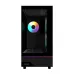 Side transparent view of Gamdias ATLAS M5 ARGB Casing revealing RGB fans and internal components.