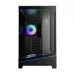 Angled tempered glass view of Gamdias ATLAS P6 CG ARGB Casing with RGB fans and front I/O ports.