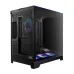 Side transparent view of Gamdias ATLAS P6 CG ARGB Casing with RGB fans and expansion slots visible.