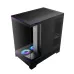 Front panel view of Gamdias ATLAS P6 CG ARGB Casing with vertical GAMDIAS logo and RGB-lit cooling fans.