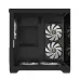 Angled view of Gamdias AURA GC101M Casing with tempered glass panel, RGB fans, and AURA branding.