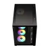 Angled view of Gamdias AURA GC107 ELITE Casing with tempered glass panel, RGB fans, and AURA branding.