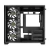 Front interior view of Gamdias AURA GC107 ELITE Casing showing AEOLUS M2-1204 fans and cable cutouts.