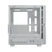 Side panel view of Golden Field H01 M-ATX Mini Tower Gaming Casing White highlighting empty interior layout.