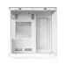 Interior side view of Golden Field S01 M-ATX Gaming Casing white revealing empty compartments and cable cutouts.