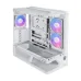 Interior view of MSI MPG VIXTA 300R PZ W Casing showing three RGB cooling fans and open side panel layout.