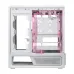 Cable management view of MSI MPG VIXTA 300R PZ W Casing highlighting pink routing channel with numbered tie points.