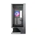 Side view of MSI MPG VIXTA 300R PZ Casing with tempered glass panel and single rear RGB fan illuminated.