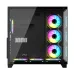 Interior view of PC Power ICEBERG V3 Casing with multiple RGB fans on front, bottom, and rear for airflow.