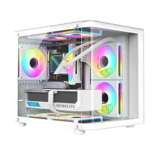 PC Power Icecube Edge Infinity WH mATX Mid Tower Gaming Casing