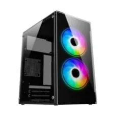 PC Power PP-OS2405 BK Crystal Mini mATX Desktop Casing with Power Supply