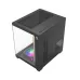 Top angled view of T-Wolf Mystery Box NV X5 Infinity ARGB M-ATX Mid Tower Gaming Casing highlighting mesh panel and compact cube design