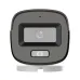 Front view of the white and black Hikvision DS-2CE10DF0T-LPFS/S bullet camera lens, showing the rectangular lens and built-in light.