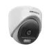 Angled view of the white Hikvision DS-2CE70DF0T-LPFS/S Turret camera, highlighting its adjustable lens in a black housing.