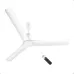 Front view of Atomberg Aris Contour Smart Ceiling Fan in white finish with aerodynamic blades and wireless remote.