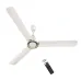 Front view of Atomberg Studio Nexus Smart Ceiling Fan with three sleek blades, metallic accent motor, and remote control.