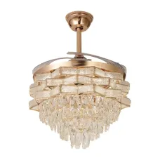 Qulik Q-K6323 48" Decorative Chandelier Ceiling Fan With Light and Remote