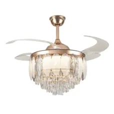 Qulik Q-T8255 48" Decorative Chandelier Ceiling Fan With Light and Remote