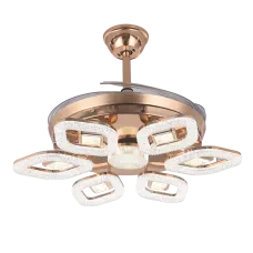 Qulik Q-T8299 48" Decorative Chandelier Ceiling Fan With Light and Remote
