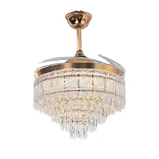 Qulik Q-T8329 48" Decorative Chandelier Ceiling Fan With Light and Remote