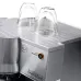 Top view of DeLonghi EC 860.M Coffee Machine cup warmer with inverted glass cups on ridged metallic surface.