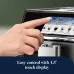 Touchscreen view of DeLonghi ECAM650-85 Primadonna Elite Coffee Machine with hand selecting espresso and user profile.