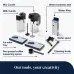 Top view of DeLonghi ECAM650-85 Primadonna Elite Coffee Machine accessories including carafes, filter, and cleaning tools.