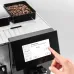 Touchscreen view of Delonghi EPAM960-75-GLM Maestosa Coffee Machine with hand adjusting grinder settings menu.