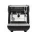 Nuova Simonelli Appia Life espresso machine in black with dual coffee outlets and steam wand.