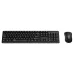 Front view of the black Rapoo X2100 wireless keyboard and matching optical mouse.