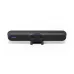 Angled view of Logitech Rally Bar Huddle Conference Camera showing dual lenses, sensors, and sleek soundbar design.